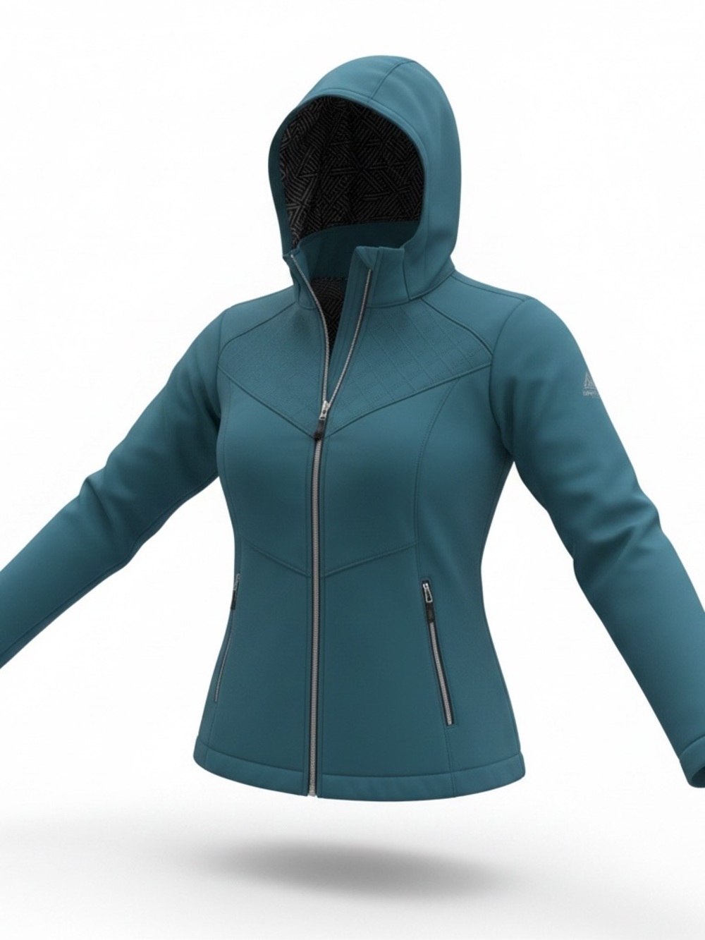 ZX ZeroXposur Jacket Women's Size M Blue Full Zip Wind Breaker Hoodie Soft Shell